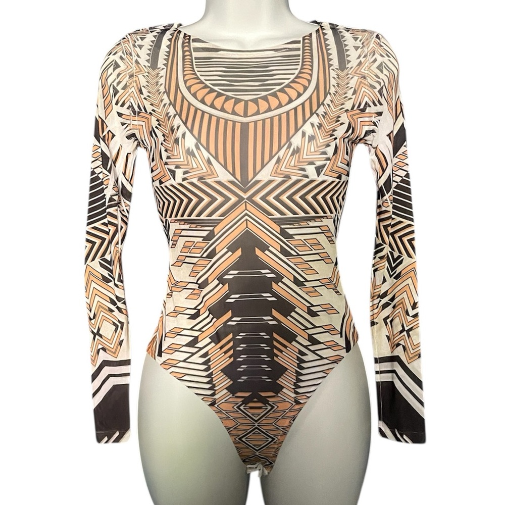 Aria clothing festival 2010s sheer mesh bodysuit S